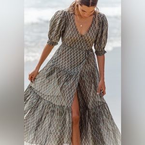 Daughters of India Zuri Wrap Dress ~ Sage